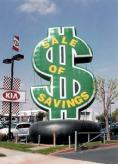 Cold air inflatable dollar sign